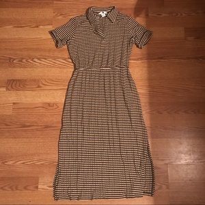 H&M maxi polo striped dress